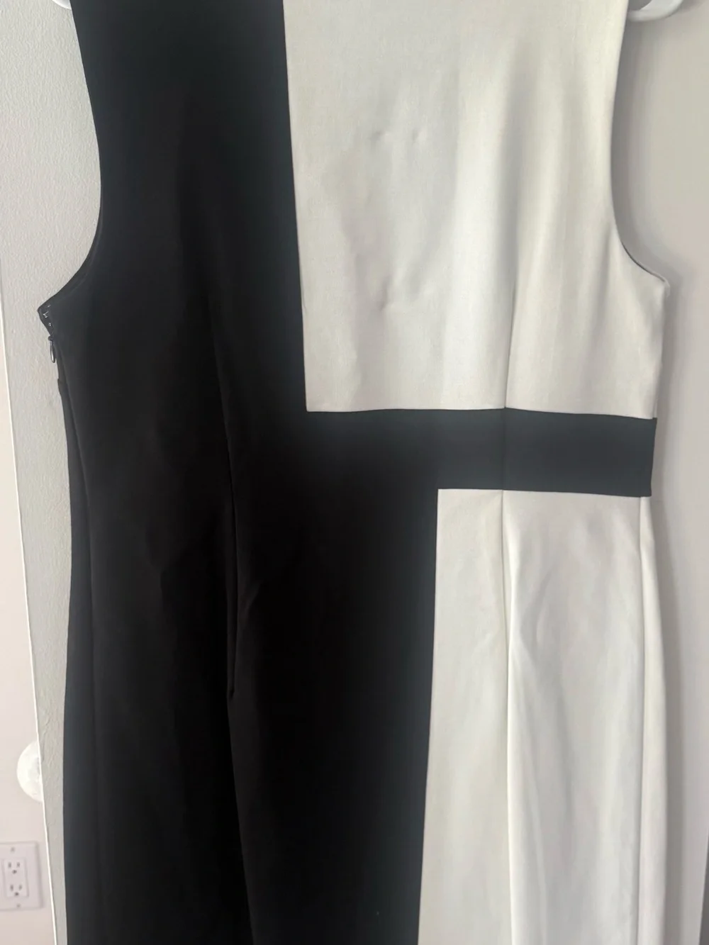 INC International Concepts Black and White Colorblock Midi Dress